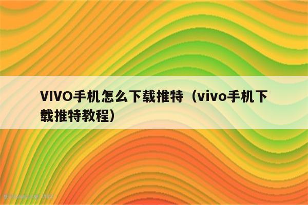 电脑VIVO手机怎么下载Twitter（vivo手机下载Twitter教程）
