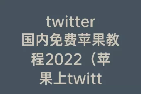twitter国内免费苹果教程2023（苹果上twitter教程）