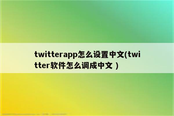 2023推特app怎么设置中文(推特软件怎么调成中文 )