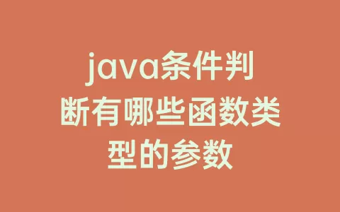 java条件判断有哪些函数类型的参数