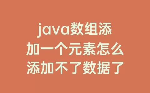 java数组添加一个元素怎么添加不了数据了