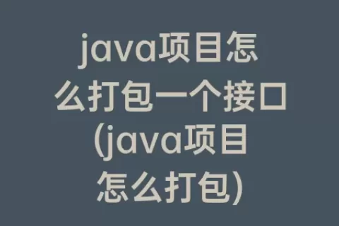 java项目怎么打包一个接口(java项目怎么打包)