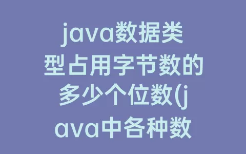 java数据类型占用字节数的多少个位数(java中各种数据类型占字节数)
