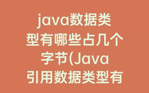 java数据类型有哪些占几个字节(Java引用数据类型有哪些)