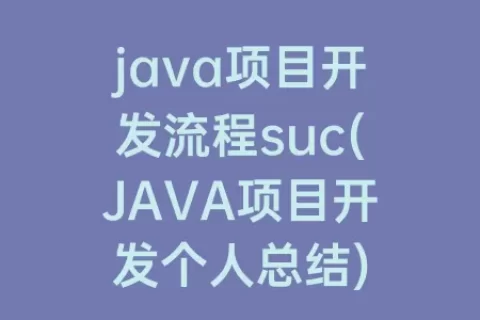 java项目开发流程suc(JAVA项目开发个人总结)