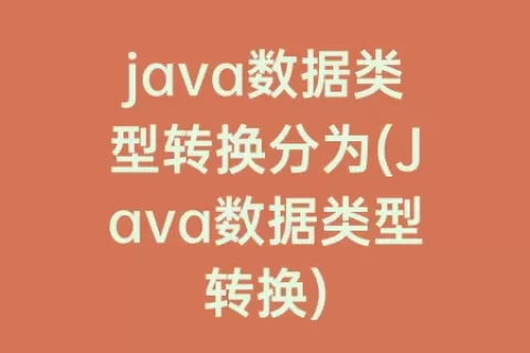 java数据类型转换分为(Java数据类型转换)