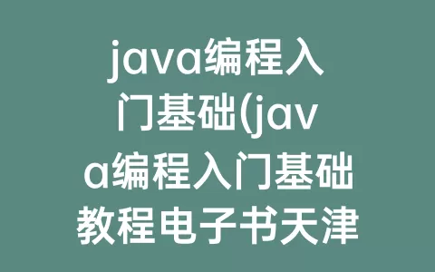 java编程入门基础(java编程入门基础教程电子书天津)
