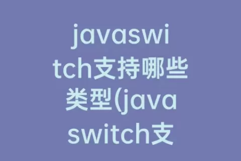 javaswitch支持哪些类型(javaswitch支持的类型)