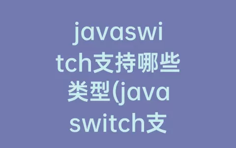 javaswitch支持哪些类型(javaswitch支持的类型)