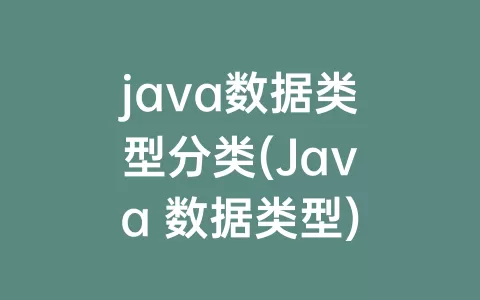 java数据类型分类(Java 数据类型)