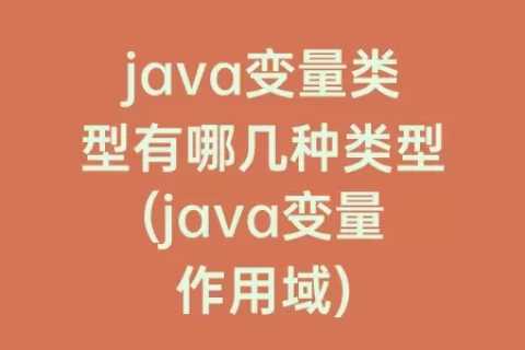 java变量类型有哪几种类型(java变量作用域)