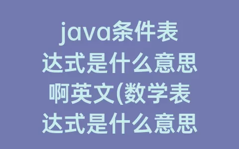 java条件表达式是什么意思啊英文(数学表达式是什么意思)
