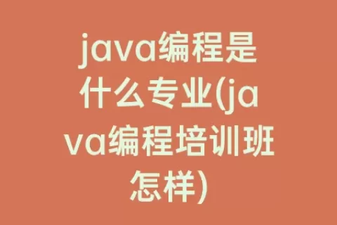 java编程是什么专业(java编程培训班怎样)