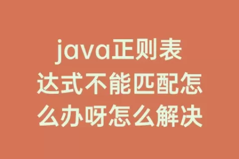 java正则表达式不能匹配怎么办呀怎么解决