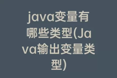 java变量有哪些类型(Java输出变量类型)