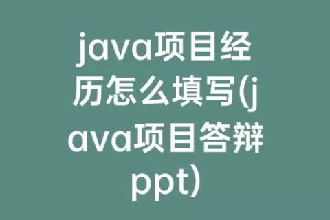 java项目经历怎么填写(java项目答辩ppt)