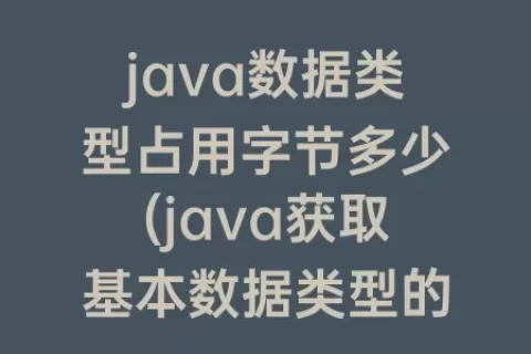 java数据类型占用字节多少(java获取基本数据类型的字节长度)