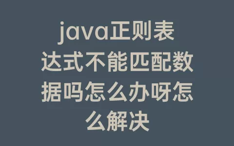 java正则表达式不能匹配数据吗怎么办呀怎么解决