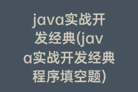 java实战开发经典(java实战开发经典程序填空题)
