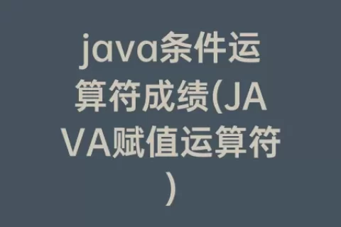 java条件运算符成绩(JAVA赋值运算符)