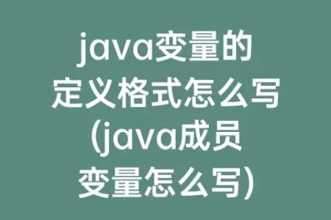 java变量的定义格式怎么写(java成员变量怎么写)