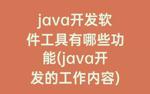 java开发软件工具有哪些功能(java开发的工作内容)