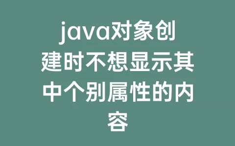 java对象创建时不想显示其中个别属性的内容