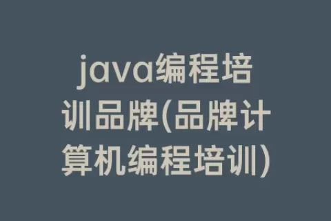 java编程培训品牌(品牌计算机编程培训)
