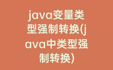 java变量类型强制转换(java中类型强制转换)