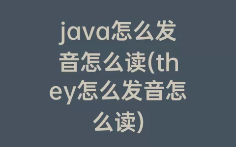 java怎么发音怎么读(they怎么发音怎么读)