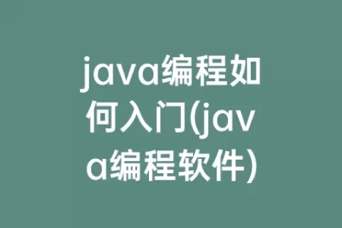 java编程如何入门(java编程软件)