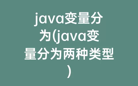 java变量分为(java变量分为两种类型)