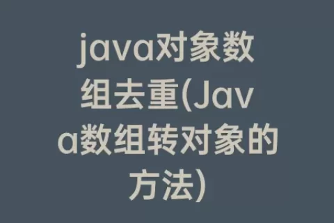 java对象数组去重(Java数组转对象的方法)