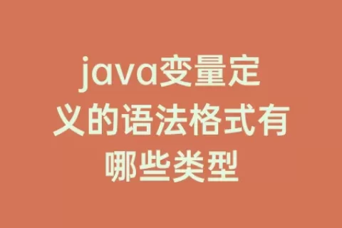 java变量定义的语法格式有哪些类型