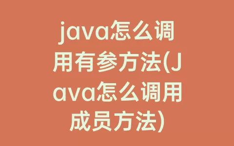 java怎么调用有参方法(Java怎么调用成员方法)