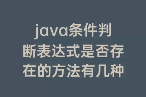 java条件判断表达式是否存在的方法有几种