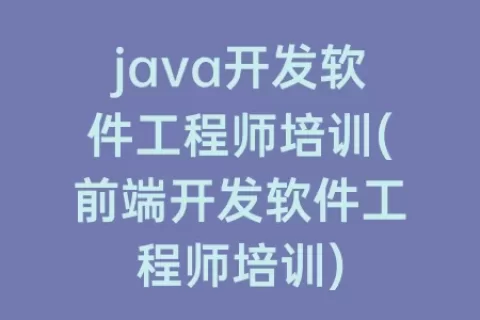 java开发软件工程师培训(前端开发软件工程师培训)