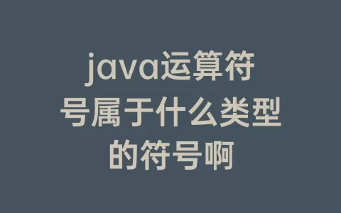 java运算符号属于什么类型的符号啊