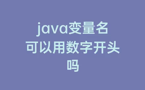 java变量名可以用数字开头吗