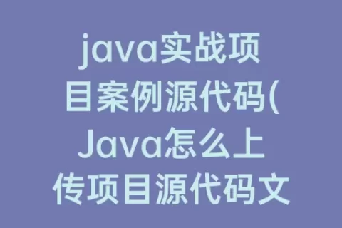 java实战项目案例源代码(Java怎么上传项目源代码文件)