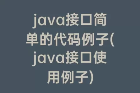 java接口简单的代码例子(java接口使用例子)