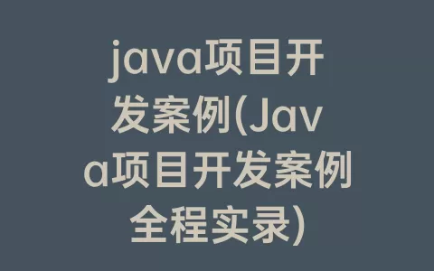 java项目开发案例(Java项目开发案例全程实录)