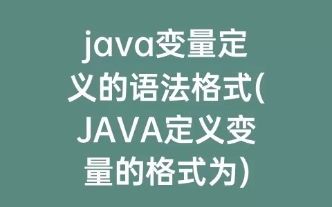 java变量定义的语法格式(JAVA定义变量的格式为)