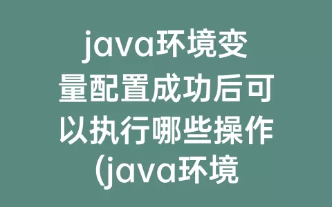 java环境变量配置成功后可以执行哪些操作(java环境变量配置不成功)
