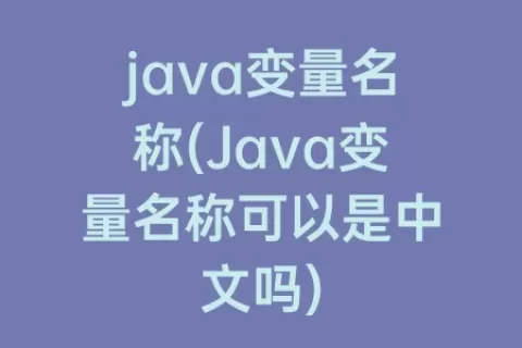 java变量名称(Java变量名称可以是中文吗)