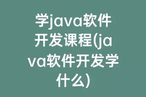 学java软件开发课程(java软件开发学什么)