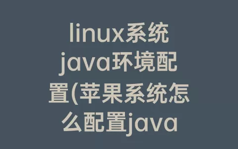 linux系统java环境配置(苹果系统怎么配置java环境)