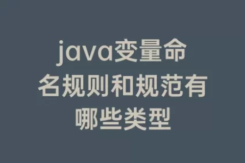 java变量命名规则和规范有哪些类型
