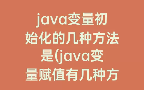 java变量初始化的几种方法是(java变量赋值有几种方法)