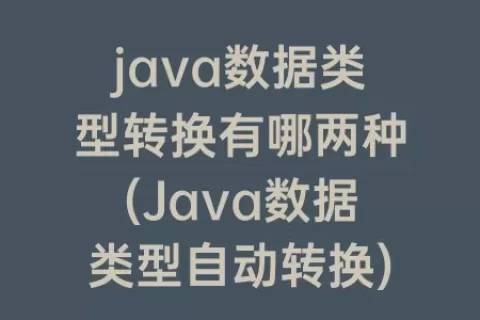 java数据类型转换有哪两种(Java数据类型自动转换)